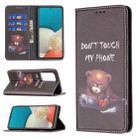 For Samsung Galaxy A53 5G Colored Drawing Pattern Invisible Magnetic PU Leather Phone Case(Bear) - 1