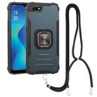 For OPPO A1k Aluminum Alloy + TPU Phone Case with Lanyard(Green) - 1