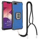 For OPPO A3s / C1 / A5 / A12e Aluminum Alloy + TPU Phone Case with Lanyard(Blue) - 1