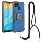 For OPPO A15 / A15S Aluminum Alloy + TPU Phone Case with Lanyard(Blue) - 1