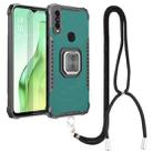 For OPPO A31 / A8 Aluminum Alloy + TPU Phone Case with Lanyard(Green) - 1