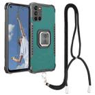 For OPPO A52 / A92 / A72 Aluminum Alloy + TPU Phone Case with Lanyard(Green) - 1