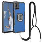 For OPPO A52 / A92 / A72 Aluminum Alloy + TPU Phone Case with Lanyard(Blue) - 1