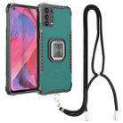 For OPPO A93 5G / A74 5G / A54 5G Aluminum Alloy + TPU Phone Case with Lanyard(Green) - 1