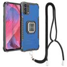 For OPPO A93 5G / A74 5G / A54 5G Aluminum Alloy + TPU Phone Case with Lanyard(Blue) - 1