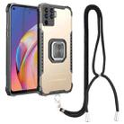 For OPPO A94 4G / Reno5 Lite / F19 Pro / Reno5 F Aluminum Alloy + TPU Phone Case with Lanyard(Gold) - 1