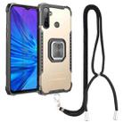 For OPPO Realme 5 Aluminum Alloy + TPU Phone Case with Lanyard(Gold) - 1