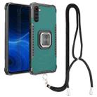For OPPO Realme 6 Aluminum Alloy + TPU Phone Case with Lanyard(Green) - 1