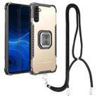 For OPPO Realme 6 Aluminum Alloy + TPU Phone Case with Lanyard(Gold) - 1