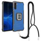 For OPPO Realme 6 Aluminum Alloy + TPU Phone Case with Lanyard(Blue) - 1