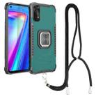 For OPPO Realme 7 Aluminum Alloy + TPU Phone Case with Lanyard(Green) - 1