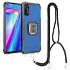 For OPPO Realme 7 Aluminum Alloy + TPU Phone Case with Lanyard(Blue) - 1