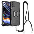 For OPPO Realme 7 Pro Aluminum Alloy + TPU Phone Case with Lanyard(Black) - 1