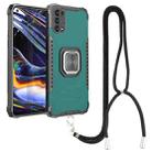 For OPPO Realme 7 Pro Aluminum Alloy + TPU Phone Case with Lanyard(Green) - 1