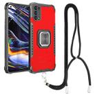 For OPPO Realme 7 Pro Aluminum Alloy + TPU Phone Case with Lanyard(Red) - 1