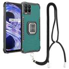 For OPPO Realme 8 Pro Aluminum Alloy + TPU Phone Case with Lanyard(Green) - 1