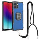 For OPPO Realme C11 Aluminum Alloy + TPU Phone Case with Lanyard(Blue) - 1