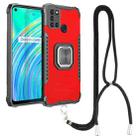 For OPPO Realme C17 / Realme 7i Aluminum Alloy + TPU Phone Case with Lanyard(Red) - 1