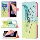 For Xiaomi Redmi Note 11 Pro / 11 Pro+ Colored Drawing Pattern Leather Phone Case(Feather) - 1