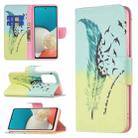 For Samsung Galaxy A53 5G Colored Drawing Pattern Leather Phone Case(Feather) - 1
