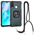 For Huawei P30 Lite / nova 4e Aluminum Alloy + TPU Phone Case with Lanyard(Green) - 1