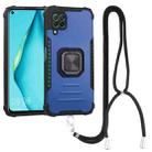 For Huawei P40 Lite / nova 6 SE / nova 7i Aluminum Alloy + TPU Phone Case with Lanyard(Blue) - 1