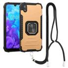 For Huawei Y5 2019 Aluminum Alloy + TPU Phone Case with Lanyard(Gold) - 1