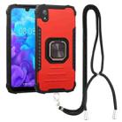 For Huawei Y5 2019 Aluminum Alloy + TPU Phone Case with Lanyard(Red) - 1