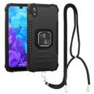 For Huawei Y5 2019 Aluminum Alloy + TPU Phone Case with Lanyard(Black) - 1