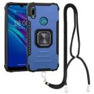 For Huawei Y6 2019 / Y6 Pro 2019 / Y6s Aluminum Alloy + TPU Phone Case with Lanyard(Blue) - 1