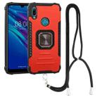 For Huawei Y6 2019 / Y6 Pro 2019 / Y6s Aluminum Alloy + TPU Phone Case with Lanyard(Red) - 1