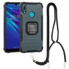 For Huawei Y7 2019 / Y7 Prime 2019 Aluminum Alloy + TPU Phone Case with Lanyard(Green) - 1