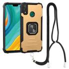 For Huawei Y8s Aluminum Alloy + TPU Phone Case with Lanyard(Gold) - 1