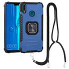 For Huawei Y9 2019 / Enjoy 9 Plus / Enjoy 20e Aluminum Alloy + TPU Phone Case with Lanyard(Blue) - 1