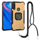 For Huawei Y9 Prime 2019 / Enjoy 10 Plus Aluminum Alloy + TPU Phone Case with Lanyard(Gold) - 1