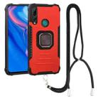 For Huawei Y9 Prime 2019 / Enjoy 10 Plus Aluminum Alloy + TPU Phone Case with Lanyard(Red) - 1