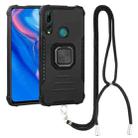 For Huawei Y9 Prime 2019 / Enjoy 10 Plus Aluminum Alloy + TPU Phone Case with Lanyard(Black) - 1