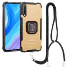For Huawei Y9s Aluminum Alloy + TPU Phone Case with Lanyard(Gold) - 1