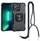 For iPhone 13 Pro Max Lanyard Aluminum TPU Case (Green) - 1