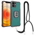 For iPhone 12 mini Lanyard Aluminum TPU Case (Green) - 1