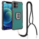 For iPhone 12 Lanyard Aluminum TPU Case(Green) - 1