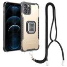 For iPhone 12 Pro Lanyard Aluminum TPU Case(Gold) - 1