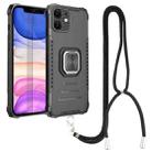 For iPhone 11 Lanyard Aluminum TPU Case (Black) - 1