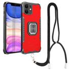 For iPhone 11 Lanyard Aluminum TPU Case (Red) - 1