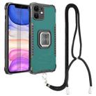 For iPhone 11 Lanyard Aluminum TPU Case (Green) - 1