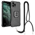For iPhone 11 Pro Lanyard Aluminum TPU Case (Black) - 1