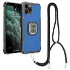 For iPhone 11 Pro Lanyard Aluminum TPU Case (Blue) - 1