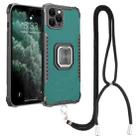 For iPhone 11 Pro Lanyard Aluminum TPU Case (Green) - 1