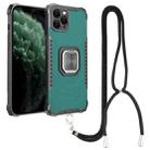 For iPhone 11 Pro Max Lanyard Aluminum TPU Case (Green) - 1