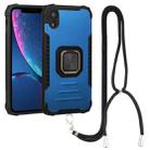 For iPhone XR Lanyard Aluminum TPU Case(Blue) - 1